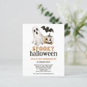 Budget Ghost Pumpkin Bat Spooky Halloween Wit (Staand voorkant)