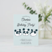 Budget Giant Panda Beer Eerste Verjaardagsuitnodig (Staand voorkant)