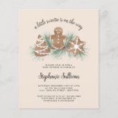 Budget Gingerbread Kerst Baby shower uitnodigen (Voorkant)