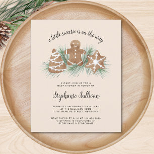 Budget Gingerbread Kerst Baby shower uitnodigen