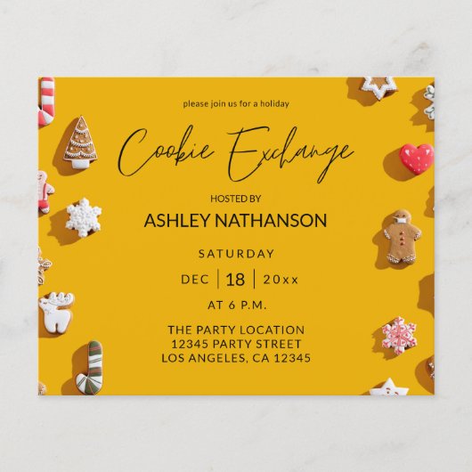 Budget Gingerbrood Holiday Cookie Exchange Party Flyer (Voorkant)