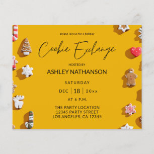 Budget Gingerbrood Holiday Cookie Exchange Party Flyer