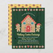 Budget Gingerbrood Koekjesbeurs Groene uitnodiging (Voorkant / Achterkant)