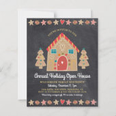 Budget Gingerbrood Open House Chalkboard Invite (Voorkant)