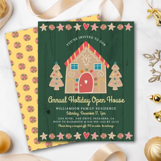 Budget Gingerbrood Open House Green Rustit Invite