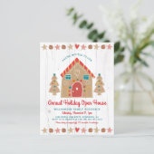 Budget Gingerbrood Open House Rustic Party Invite (Staand voorkant)