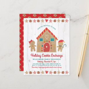 Budget Gingerbrood Rustic Cookie Exchange Invite