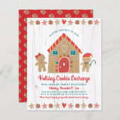 Budget Gingerbrood Rustic Cookie Exchange Invite (Voorkant / Achterkant)
