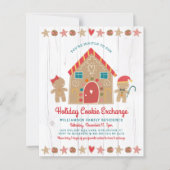 Budget Gingerbrood Rustic Cookie Exchange Invite (Voorkant)