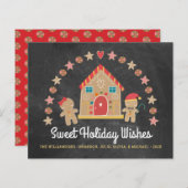 Budget Gingerbrood Sweet Holiday wenst Chalk Kaart (Voorkant / Achterkant)