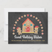 Budget Gingerbrood Sweet Holiday wenst Chalk Kaart (Voorkant)