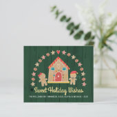 Budget Gingerbrood Sweet Holiday wenst groene Kaar (Staand voorkant)