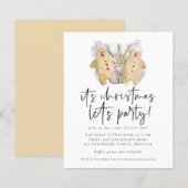 Budget Gingerbrood voor kerstmis kerstfeest Uitnod (Voorkant / Achterkant)