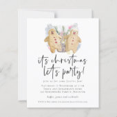 Budget Gingerbrood voor kerstmis kerstfeest Uitnod (Voorkant)