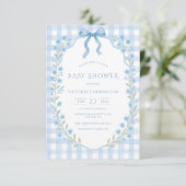 Budget Gingham Floral Baby shower Kaart (Staand voorkant)