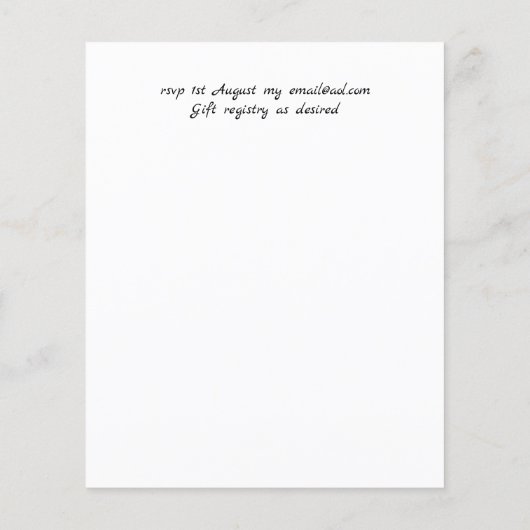 BUDGET Gipsophila Adem Van Baby Trouw Uitnodiging (Achterkant)