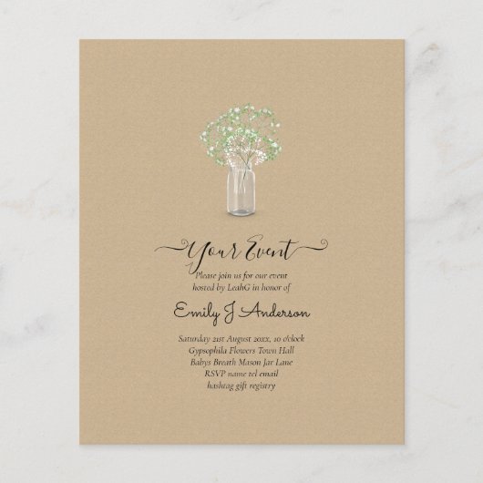 BUDGET Gipsophila Mason Jar Moderne Minimaal TROUW (Voorkant)