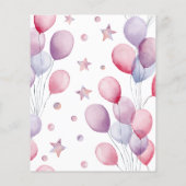 BUDGET Girl Baby Elephant Sip en Zie uitnodiging (Achterkant)