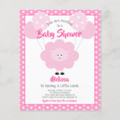 Budget Girl Baby shower Cute Pink Lamb Uitnodiging (Voorkant)
