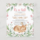 Budget Girl Woodland Deer Sage Floral Baby shower (Voorkant)