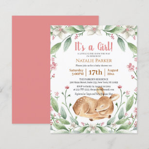 Budget Girl Woodland Deer Sage Floral Baby shower