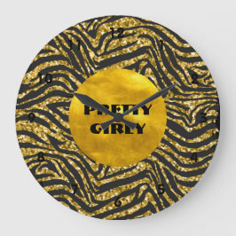 Budget  Girly Faux Gold Glitter Folie Glam Grote Klok