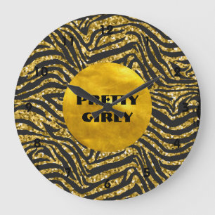 Budget  Girly Faux Gold Glitter Folie Glam Grote Klok