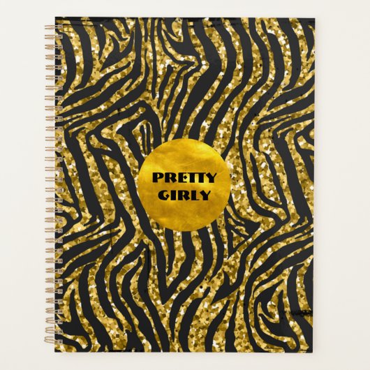 Budget  Girly Faux Gold Glitter Folie Glam Planner (Voorkant)