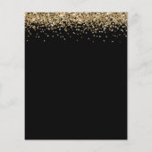 Budget Girly Gold Glitter Sweet 16 Black Invite (Achterkant)