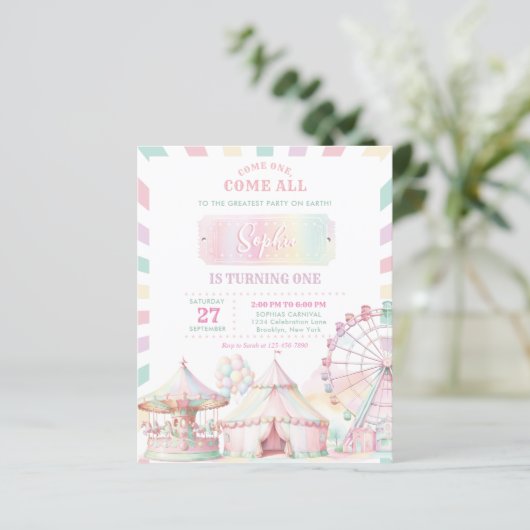 BUDGET Girly Pastel Kleur Carnaval Circus Verjaard (Staand voorkant)