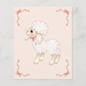 BUDGET Girly Pink Lamb Baby shower Uitnodiging (Achterkant)