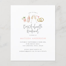 budget Girly roze champagne chic bachelorette