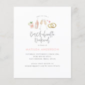 budget Girly roze champagne chic bachelorette Flyer (Voorkant)