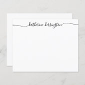 Budget Girly Script Name Calligraphy Note Card (Voorkant / Achterkant)