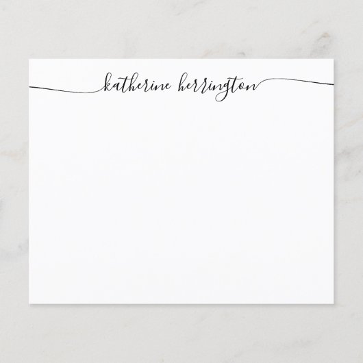 Budget Girly Script Name Calligraphy Note Card (Voorkant)