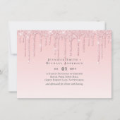 Budget  Girly Wedding Glitter Pink Invite (Voorkant)