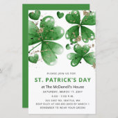 Budget Gitter Shamrock St Patricks Day Uitnodiging (Voorkant / Achterkant)