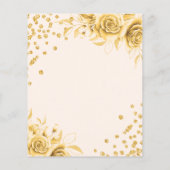 Budget Glam Gold Floral Glitter 30e verjaardag Flyer (Achterkant)