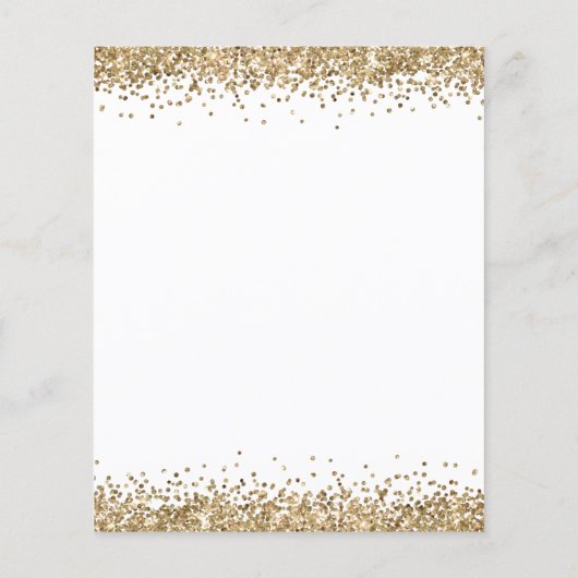 Budget Glam Gold Glitter-kerstfeest Uitnodiging (Achterkant)