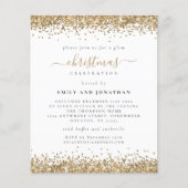 Budget Glam Gold Glitter-kerstfeest Uitnodiging (Voorkant)