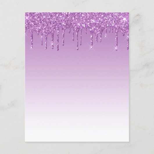 Budget Glam Paarse Glitter Baby shower Uitnodiging (Achterkant)