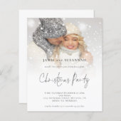 BUDGET Glam Photo Overlay kerstparty uitnodigen (Voorkant / Achterkant)