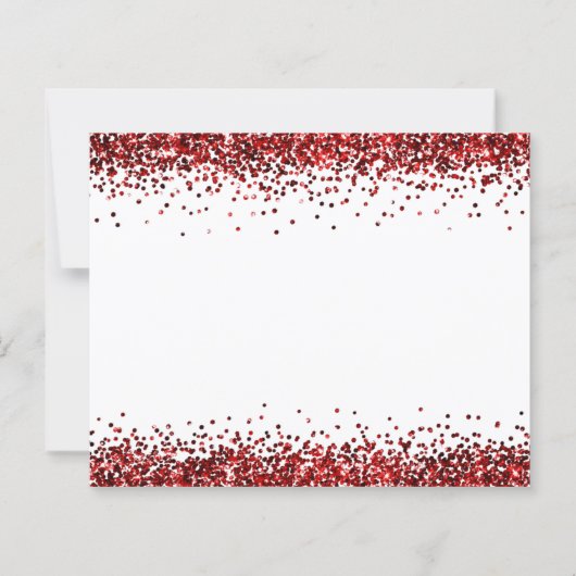 Budget Glam Red Glitter Kerstmis Dank u (Achterkant)
