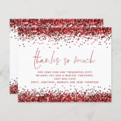 Budget Glam Red Glitter Kerstmis Dank u (Voorkant / Achterkant)