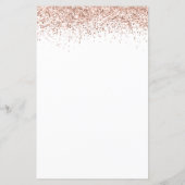 Budget Glam Roos Gold Glitter Wedding White Uitnod (Achterkant)