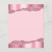 Budget Glam Roze Folie Glitter Huwelijksuitnodigin (Achterkant)