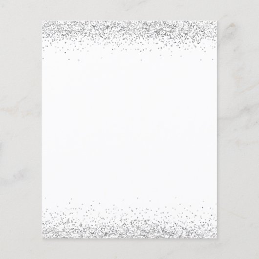 Budget Glam Silver Glitter-kerstfeest Uitnodiging (Achterkant)