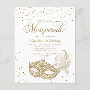 BUDGET Glam Witte Gouden Foto Masquerade Verjaarda