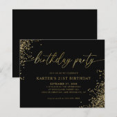BUDGET Glam Zwart Goud Confetti Volwassene Verjaar (Voorkant / Achterkant)