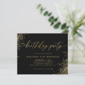 BUDGET Glam Zwart Goud Confetti Volwassene Verjaar (Staand voorkant)